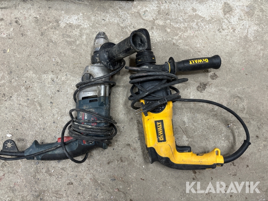 2 st slagborrmaskiner Dewalt & Bosch Pa6-gf33 / gsb20-2 re
