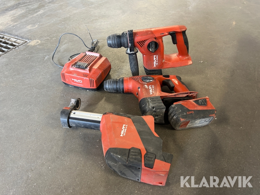 Slagborrmaskin Hilti TE 4-A22 2st med maskindammsugare, laddare och batteri