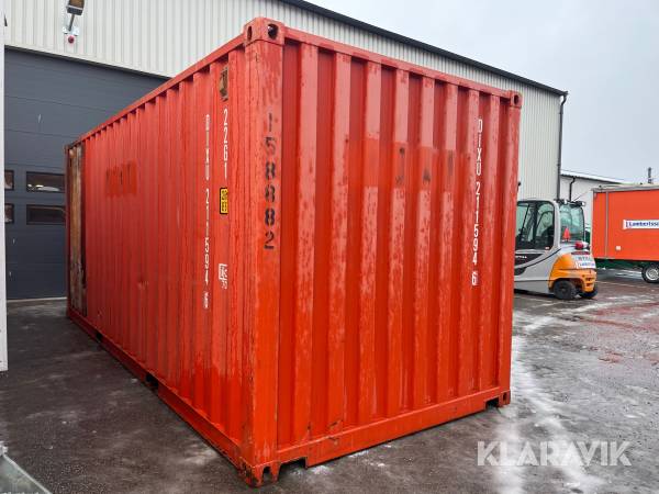 Container 20 fot brandskadad