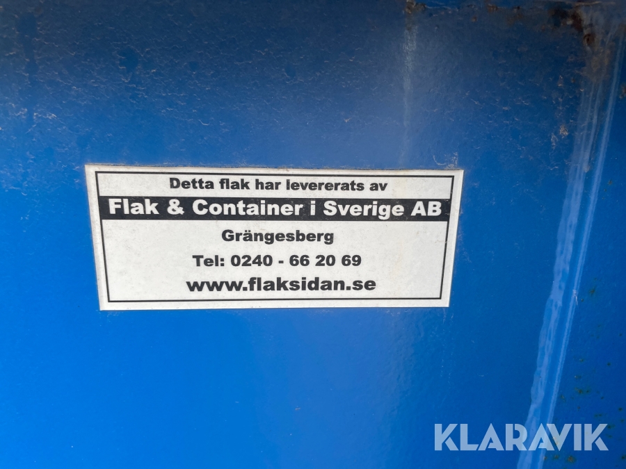 Flakcontainer Sverige SISU, Laholm, Klaravik auktioner