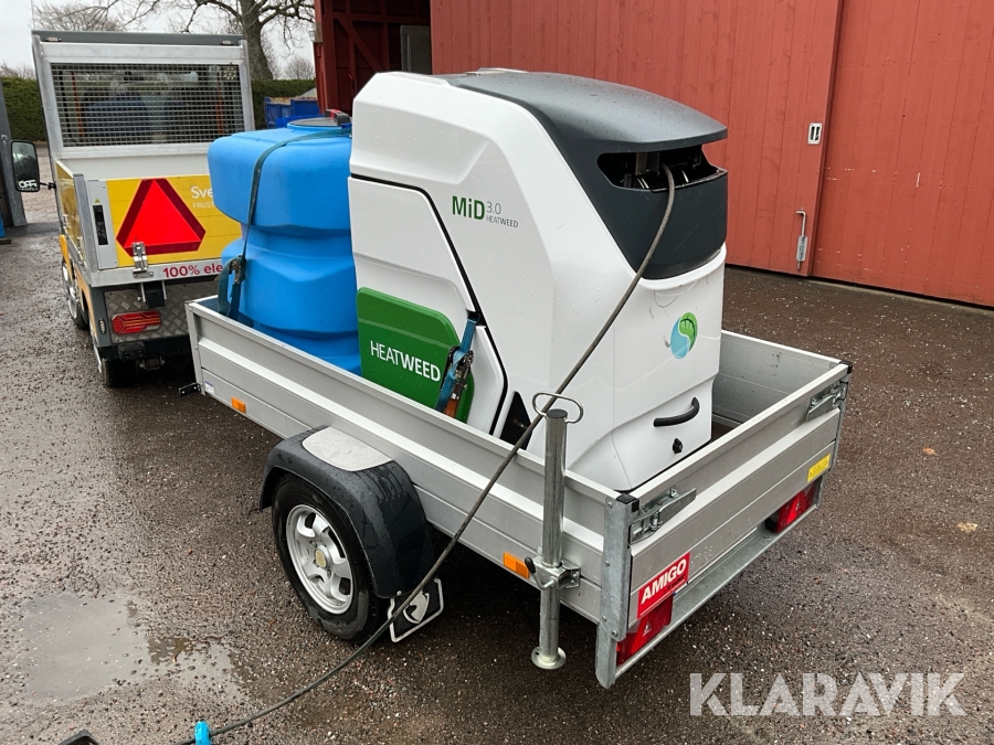 Miljövänlig ogräsbekämpning Heatweed Mid 3.0 på släpkärra