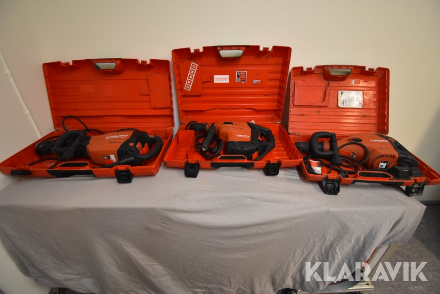 Parti med 3st Hiltimaskiner Hilti TE1000 AVR / TE80 ATC / TE700AVR
