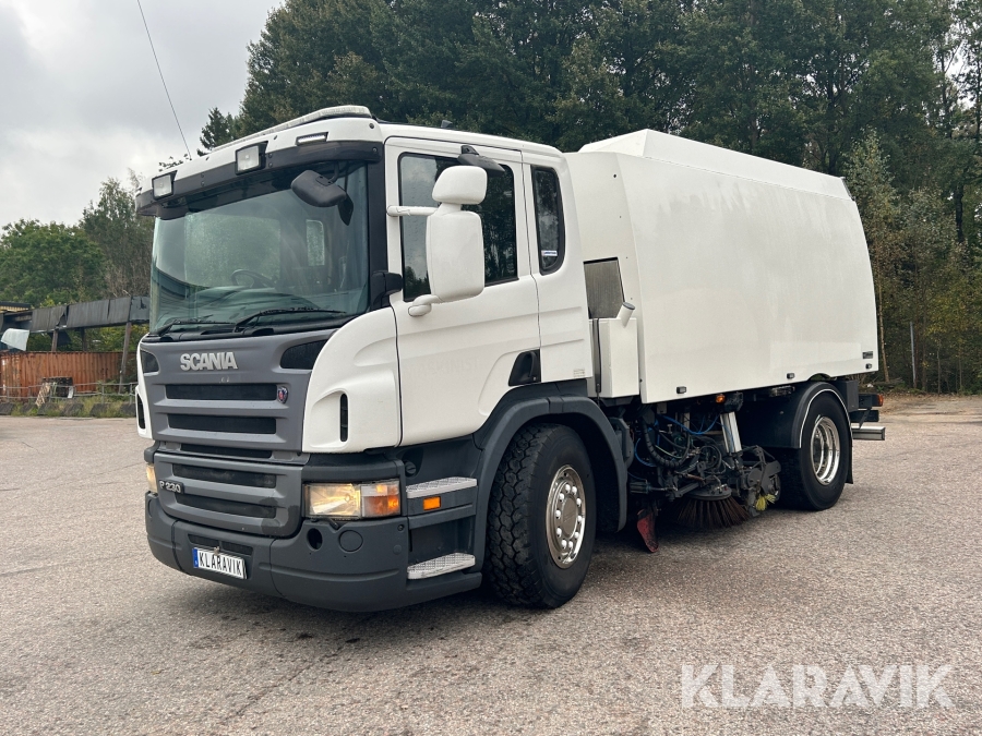 Sopmaskin/Lastbil Scania P230 påbyggnad Johnston beam VX 800