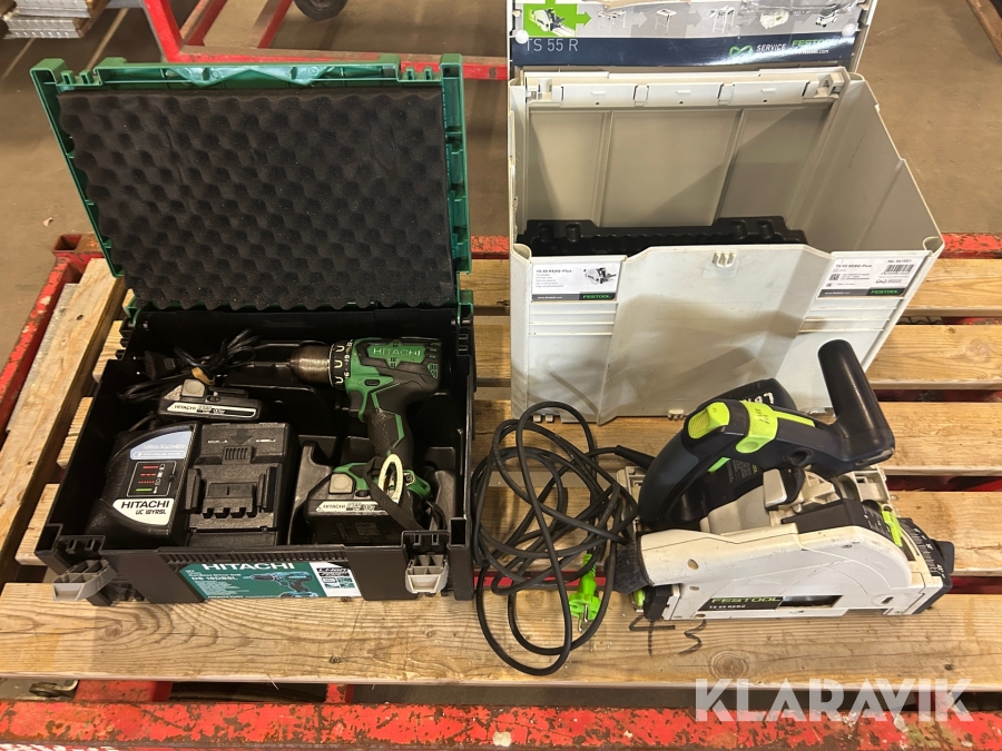 Borrskruvdragare 1 st, Sänksåg 1 st Hitachi / Festool DS 18 DBSL / TS 55REBQ-Plus
