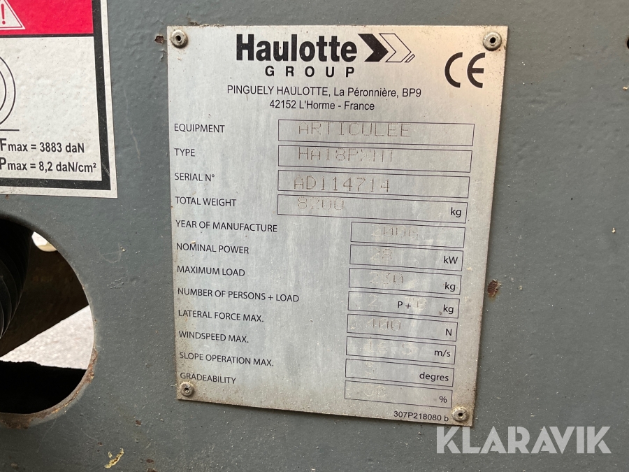Bomlift Haulotte HA18PX