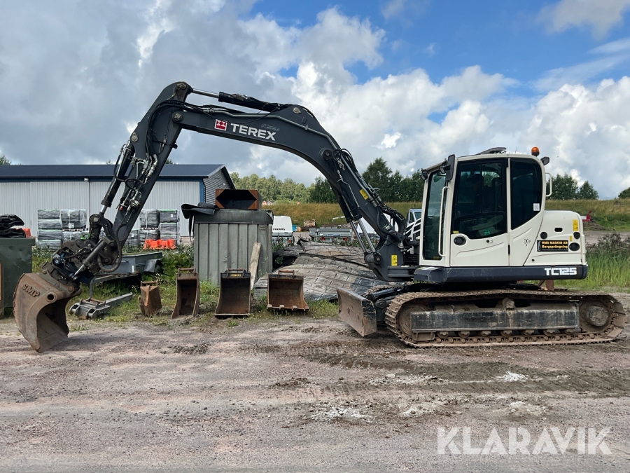 Grävmaskin Terex TC125 Mono tiltrotator + 6 redskap