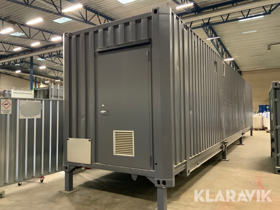 Container 45 fots använd som flis och pannförråd