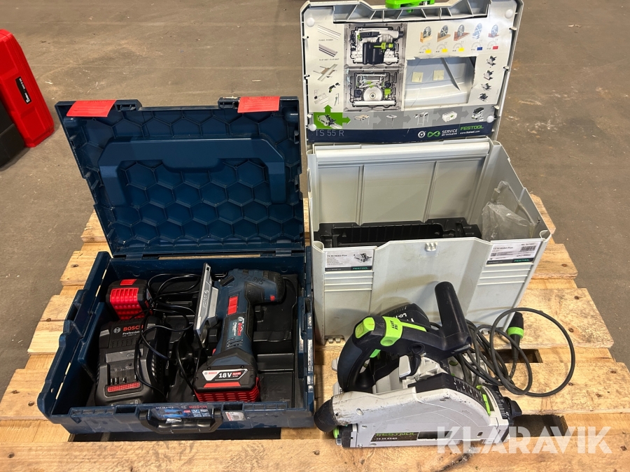 Sticksåg 1 st och sänksåg 1 st Bosch / Festool GST 18V-Li / TS 55REBQ-Plus