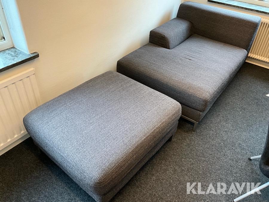 Soffa Ikea grå med extra sittdel