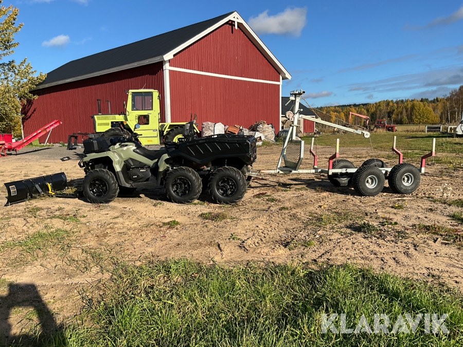 6-hjuling Can-Am Outlander 650 Max PRO med timmervagn