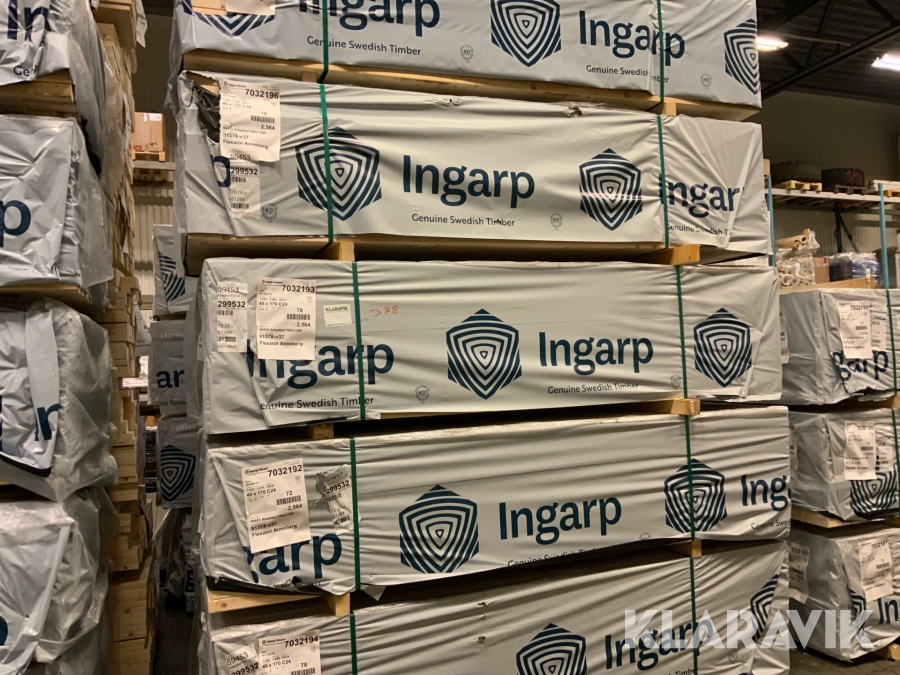 Hyvlat gran virke Svenska trävaror 45x170x2564 mm, 378 stycken