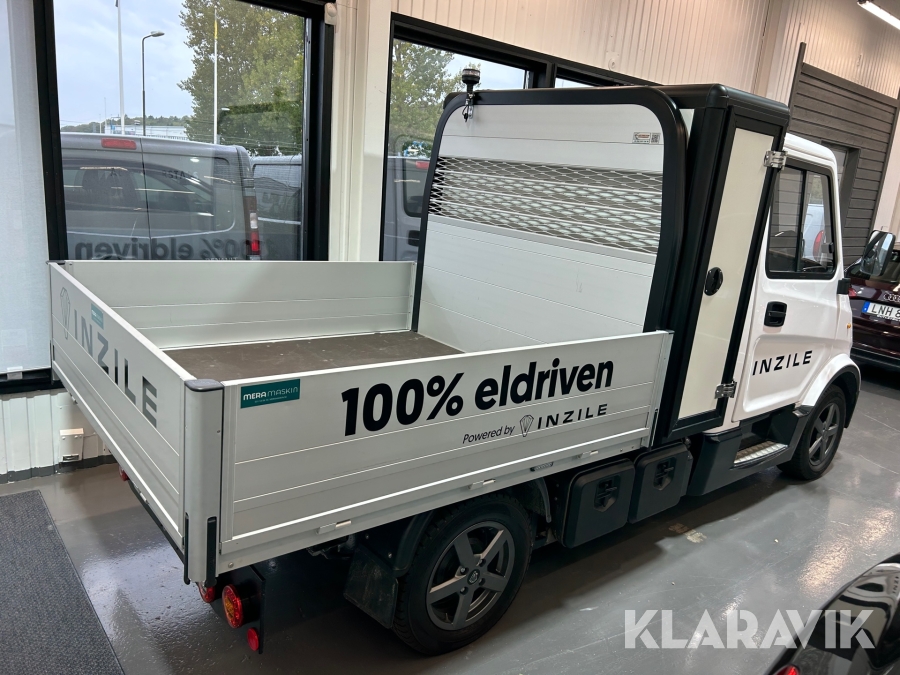 Arbetsfordon eldrivet Inzile PRO4 med flak & förvaringsskåp