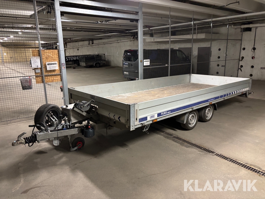 Släp Lorries PLB35 -5021 med hydraulisk tipp och vinsch och ramper