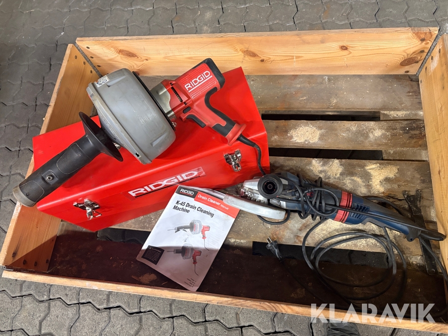 Rensmaskin och Vinkelslip Ridgid / Bosch K-45 / GSW 22-180 LVI