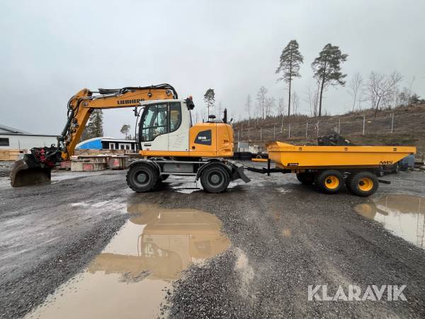 Grävmaskin Liebherr A 918 Compact med vagn och tillbehör