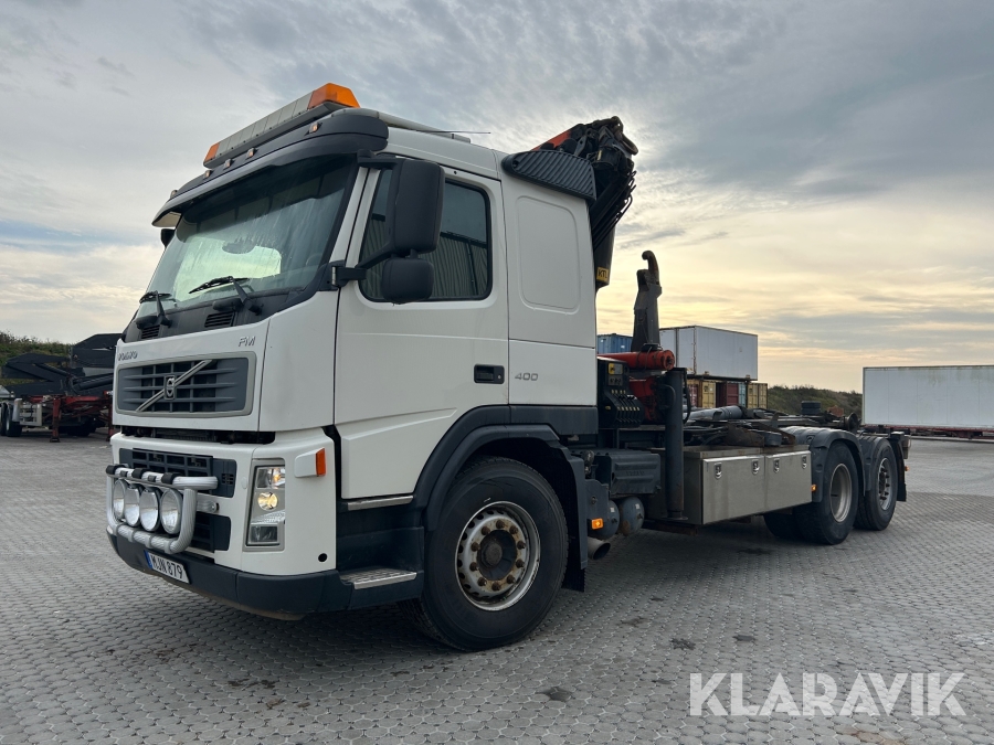 Kranbil med lastväxlarkrok Volvo FM 400 Nybesiktad