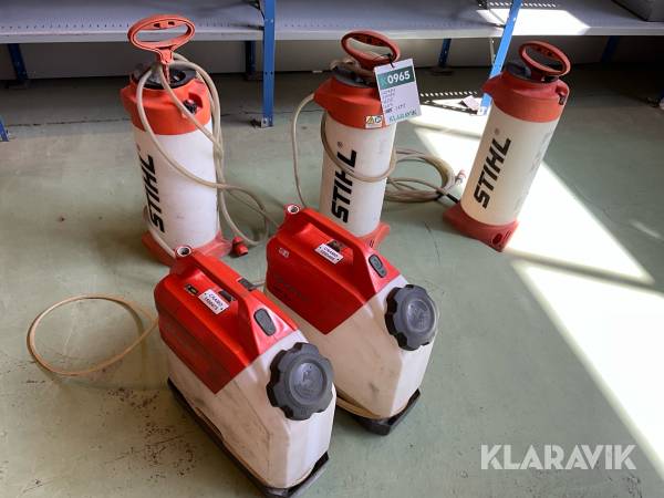 Tryckvattenbehållare och vattentank med elektrisk pump Husqvarna, Stihl 