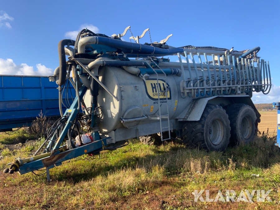 Gödseltunna Hill spridaren HTC-15000 12m ramp med uppvik