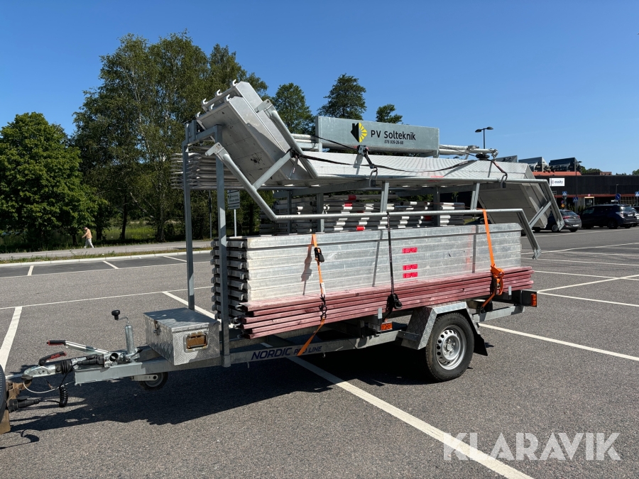 Personbilssläp med byggställning Nordic Pro Line