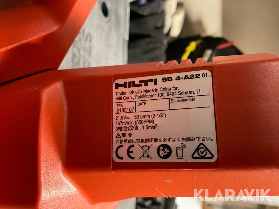 Såg Hilti SB 4A22, Malmö, Klaravik auktioner