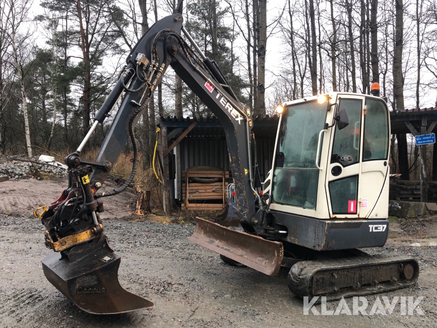 Bandgrävmaskin Terex TC37 Tiltrotator & 3 skopor