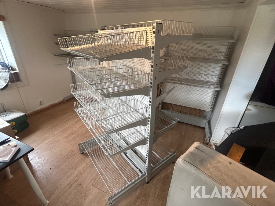 Butikshyllor/lagerhyllor flera sektioner 6st med tillbehör