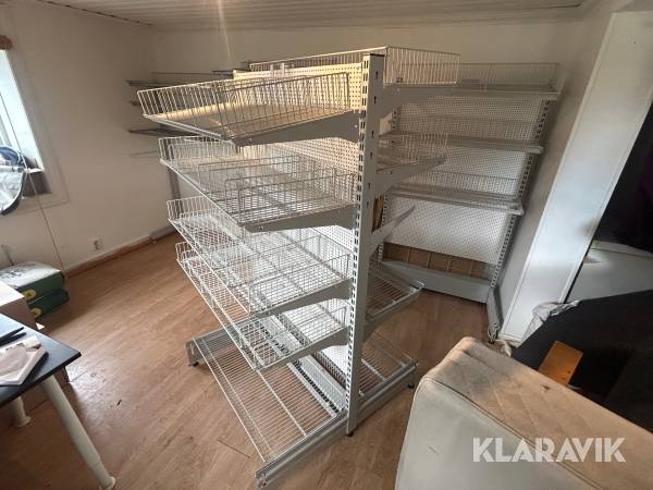 Butikshyllor/lagerhyllor flera sektioner 6st med tillbehör