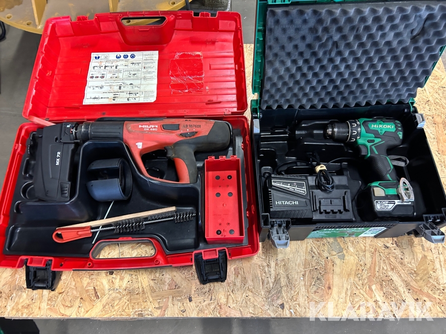 Bultpistol 1 st, Borrskruvdragare 1 st Hilti / Hitachi DX 460 / DS 18 DBSL