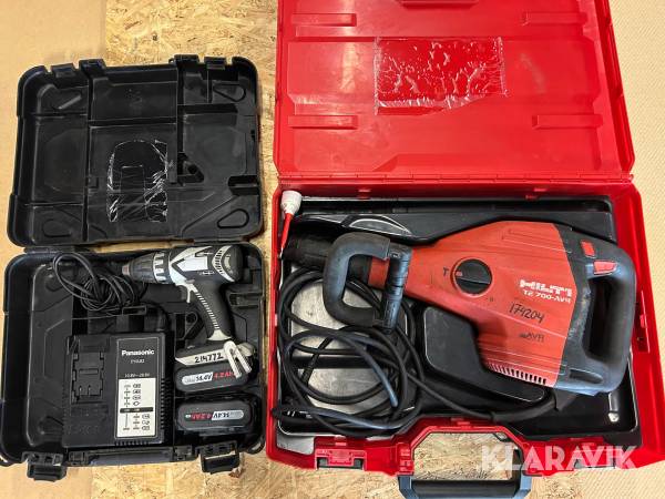 Mejsel och bilningshammare 1 st, Borrskruvdragare 1 st Hilti / Panasonic TE 700AVR / EY 7441LS2S