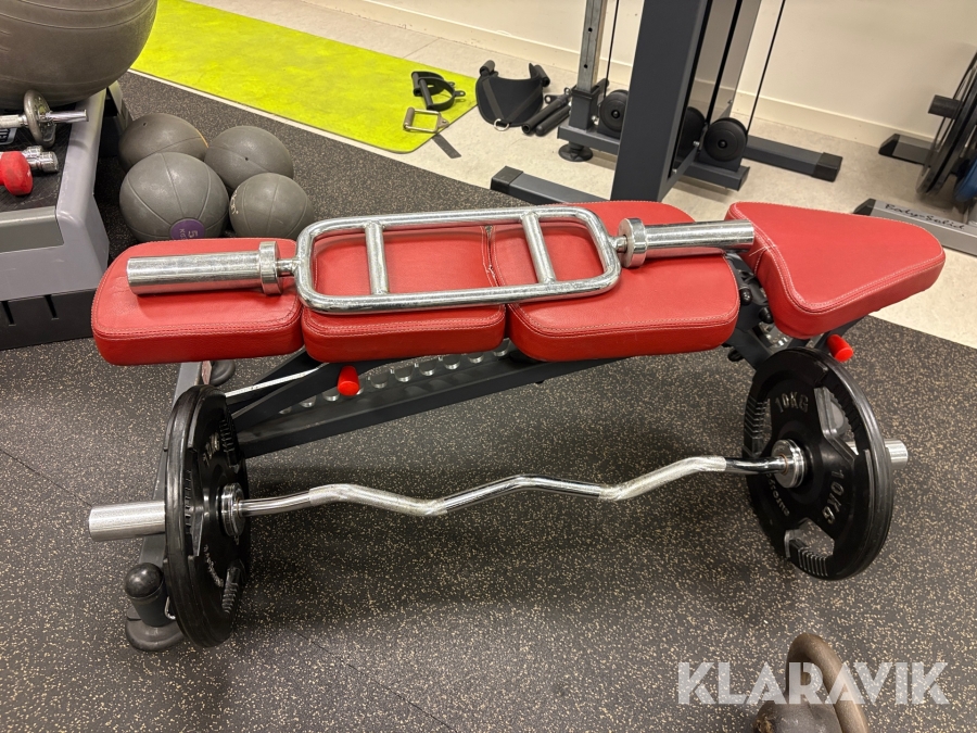 Paket med träningsbänk & stänger