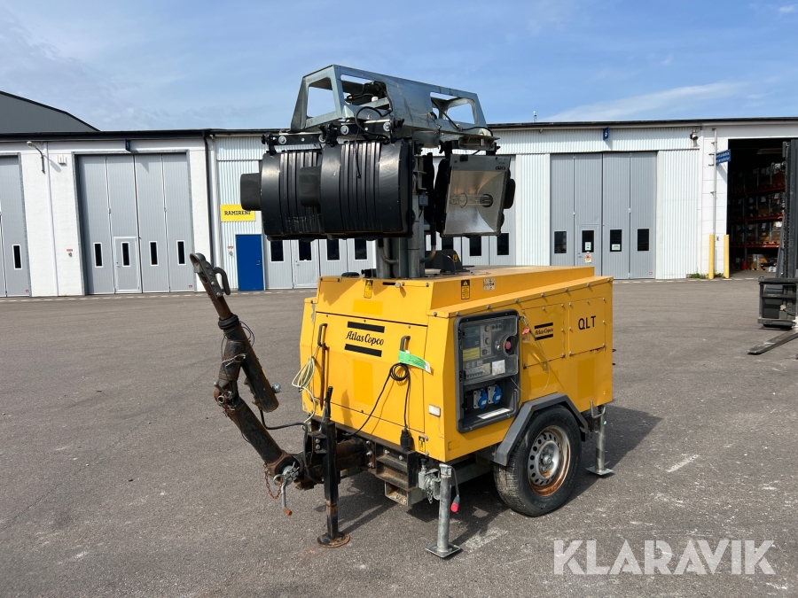 Belysningsmast dieselgenerator 10m Atlas Copco QLT H40