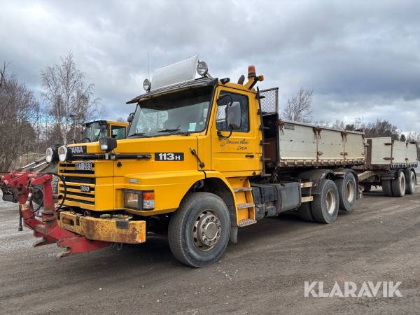 Lastbilsekipage Scania 113 H med tippvagn