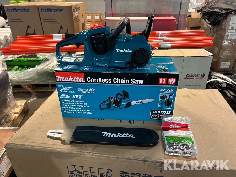 Motorsåg Makita DUC353Z komplett med kedja och kedjeskydd