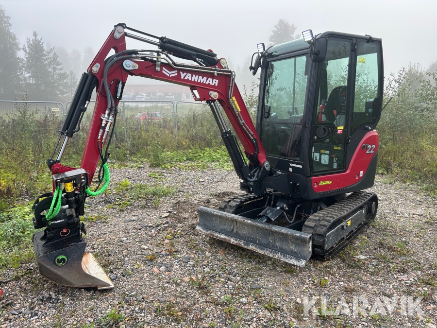 Grävmaskin Yanmar SV22 med trailer & redskap