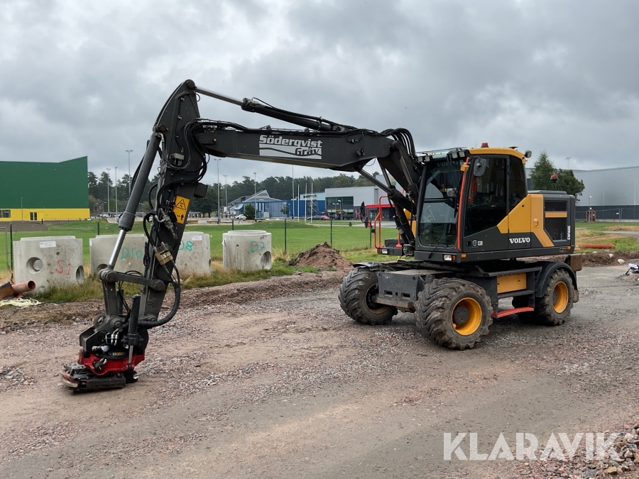 Hjulgrävare Volvo EW160E med topcon grävsystem