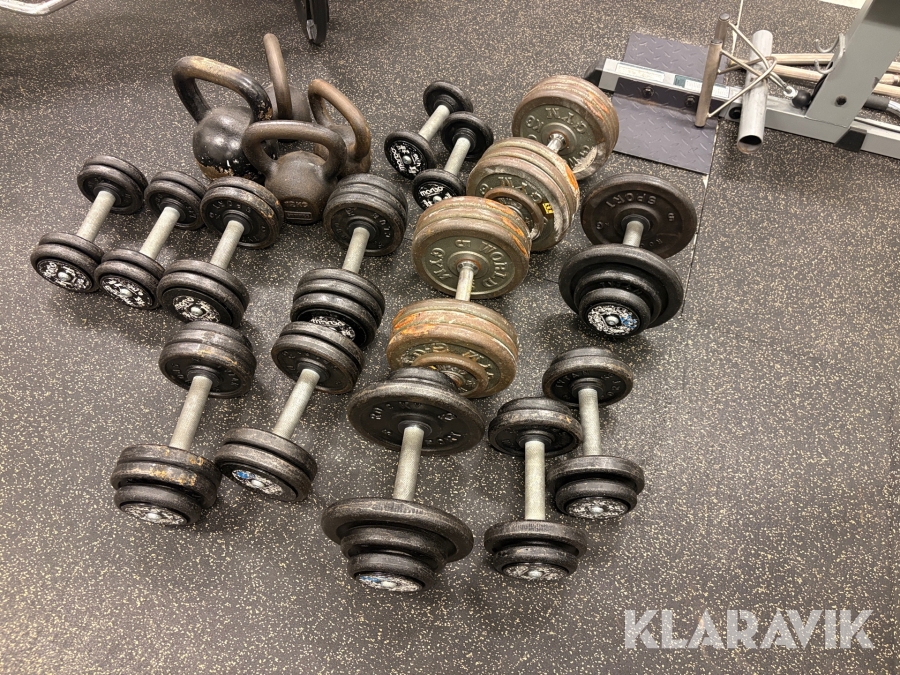Paket med hantlar & kettlebells