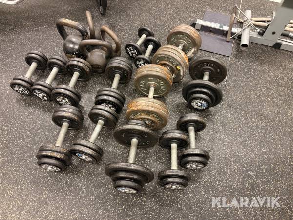 Paket med hantlar & kettlebells