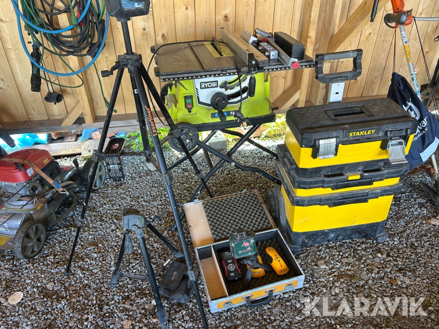 Blandat parti med bygg-och verkstadsverktyg