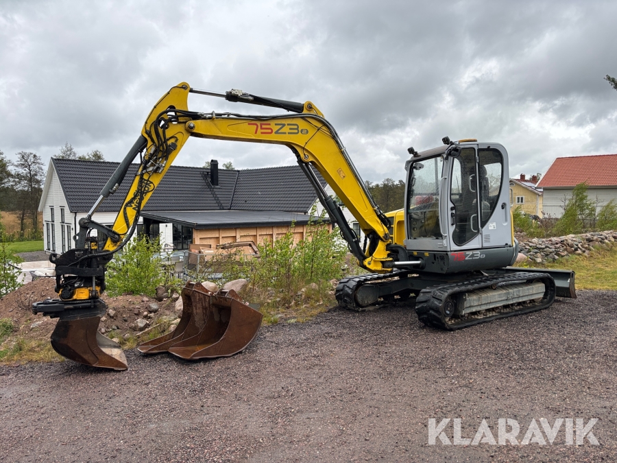 Grävmaskin Wacker Neuson 75Z3 med tiltrotator och 3 redskap