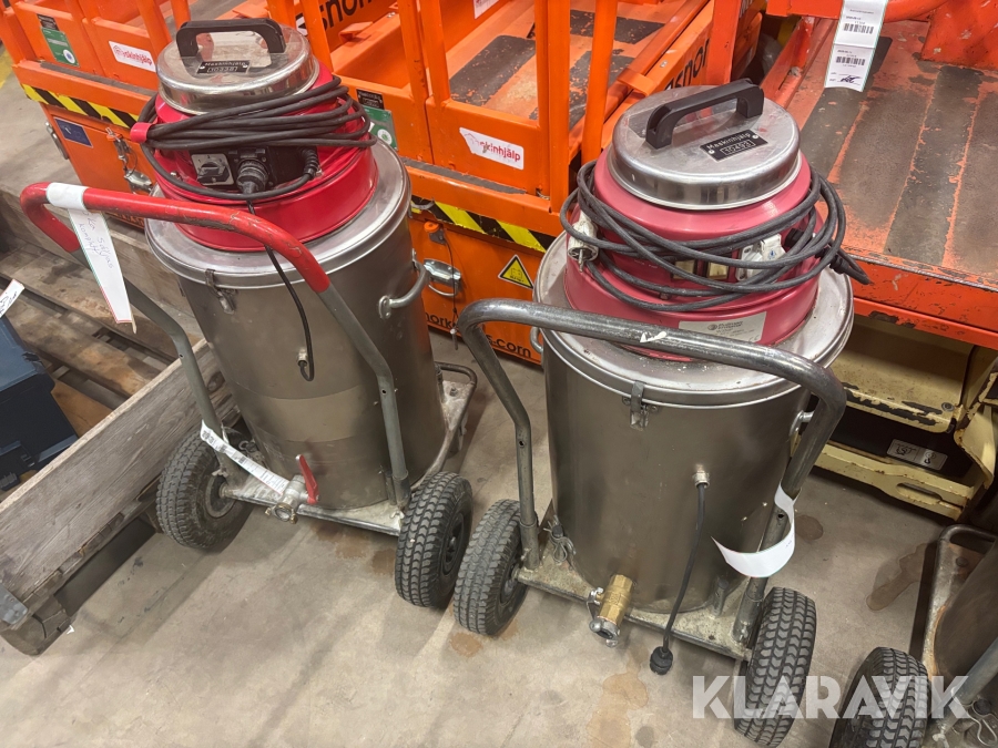 Våtdammsugare Pullman Ermator W350P med utkastarpump + en reservdelsdammsugare