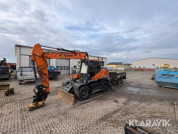 Hjulgrävmaskin Doosan DX 170w Med vagn och redskap