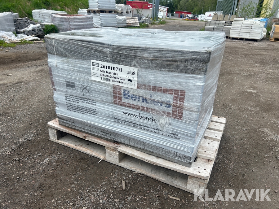 Slät kantsten Benders 500x50x250mm Grå