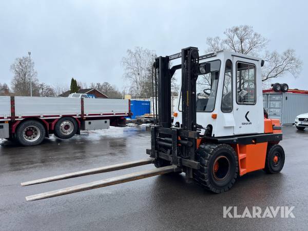 Dieseltruck Kalmar 3-600 med förlängningsgafflar
