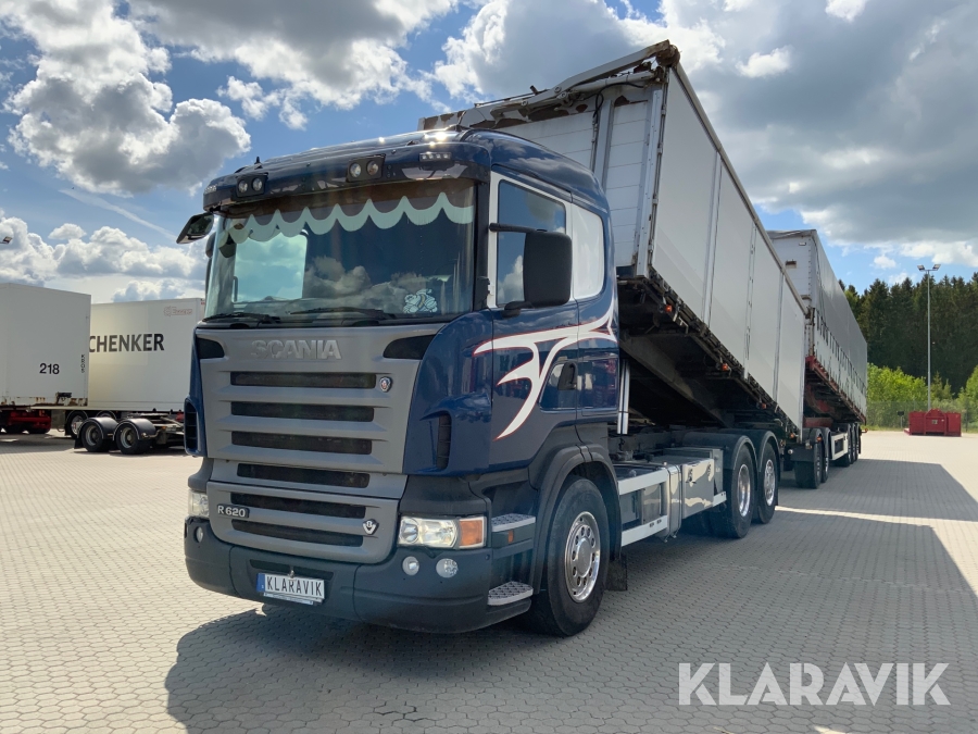 Lastbil Scania R620 V8 med ORY tippflak