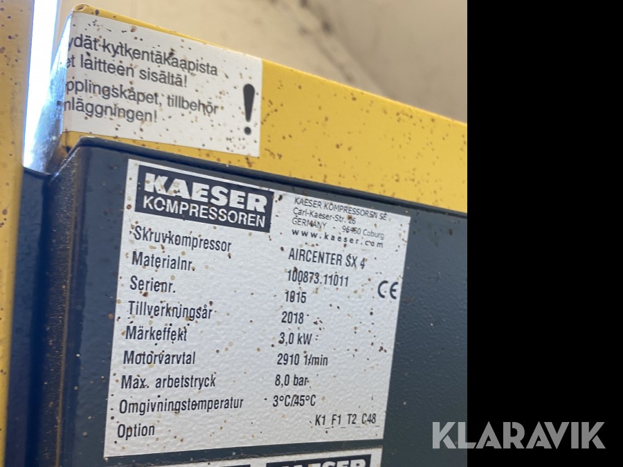 Skruvkompressor Kaeser SX4 8 bar