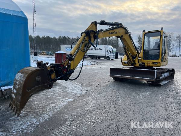 Grävmaskin Komatsu PC110 med tiltrotator och redskap