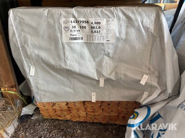 Stugtimmer Stenvalls furu 34x145.  O/S VA.  882 löpmeter