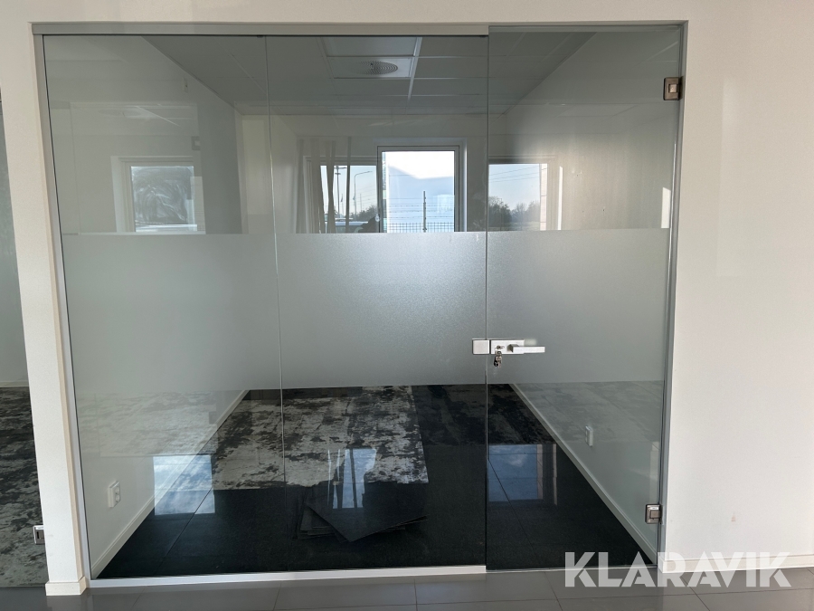 Glasväggar med dörrar