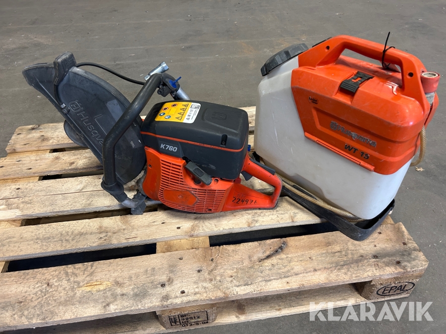 Kapmaskin 1st och vattentank för dammbindning 1 st Husqvarna K 760 /  WT 15