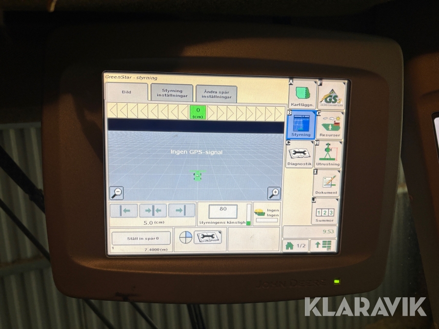 GPS utrustning John Deere 2630 skärm och antenn